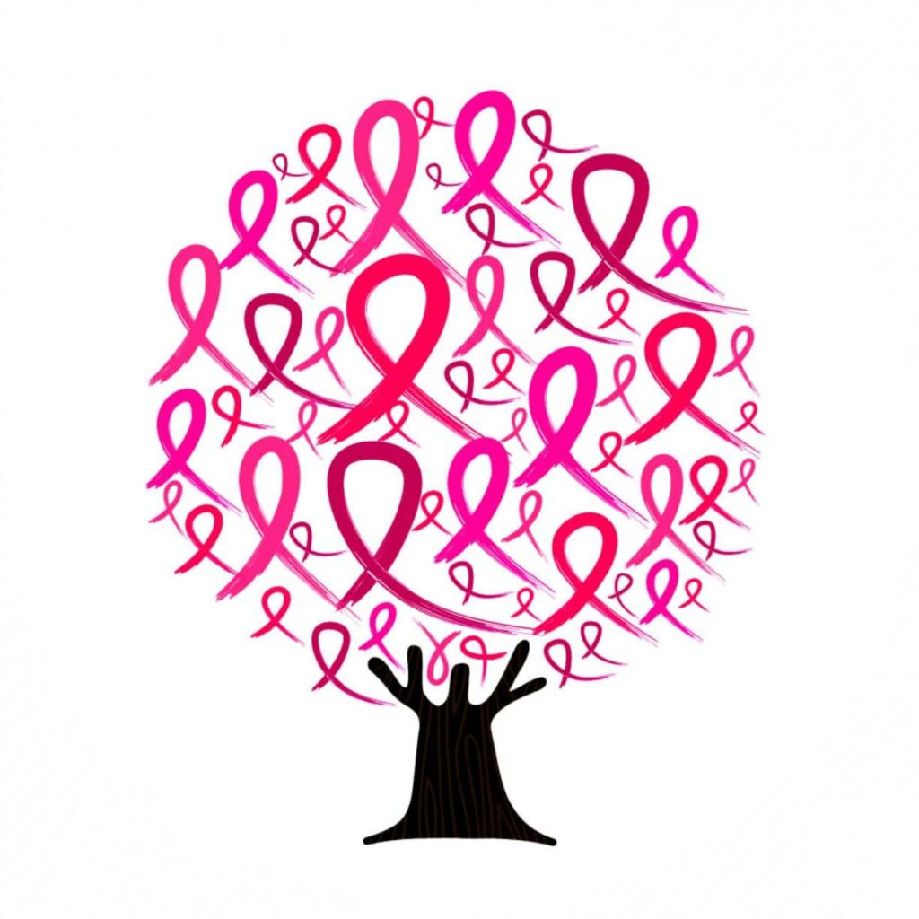breast cancer ribon tree